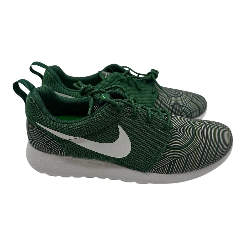 Nike Roshe One‎ Print Running Shoes Mens 9 Gorge Green/White Striped 655206-313